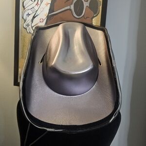 Silver & Black Light Up Cowboy Hat